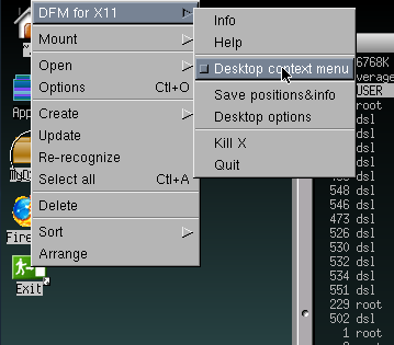 DSL Getting Started Desktop context menu