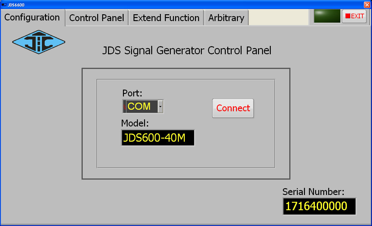 JDS6600 app connected