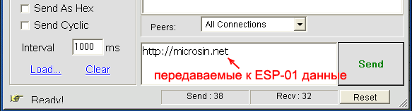 NetAssist send data