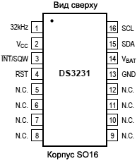 DS3231 SO16 pinout