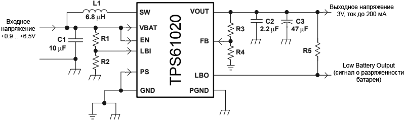 TPS61020 typical sch