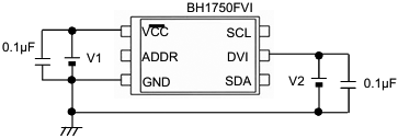 BH1750FVI application circuit example3 DVI