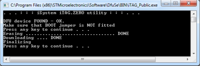 iTAG ZERO upload firmware step05