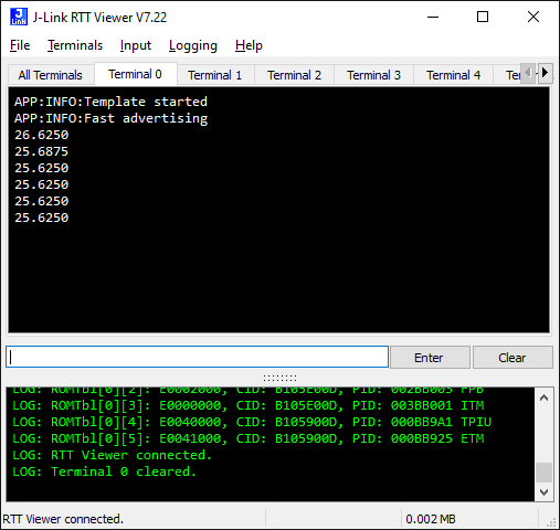 OneWire read DS18B20 RTT output