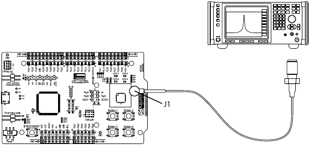 nRF51 DK connect spectrum analyzer fig21