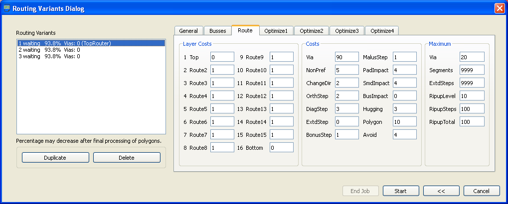 Eagle Autorouter Parameter for Route